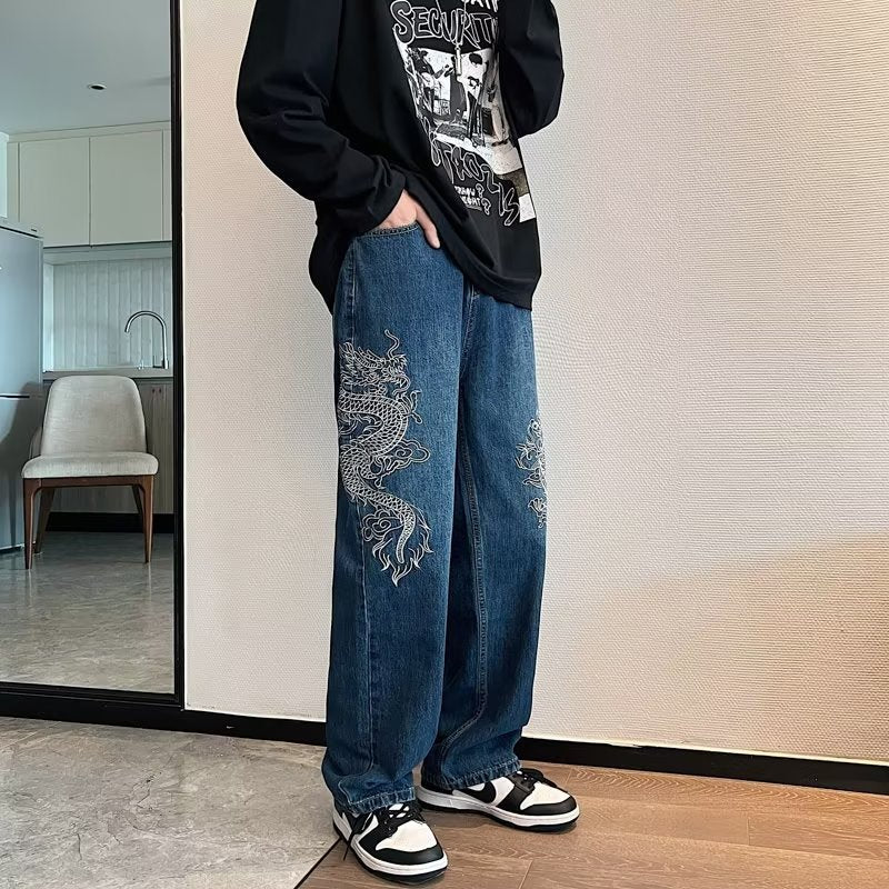 URBAN LEGACY JEANS – LOOSE EMBROIDERED DENIM FOR MEN