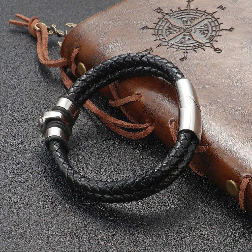 Stainless Steel Skull Bracelet Ornament Men's Niche Advanced Vintage Punk Style Bracelet