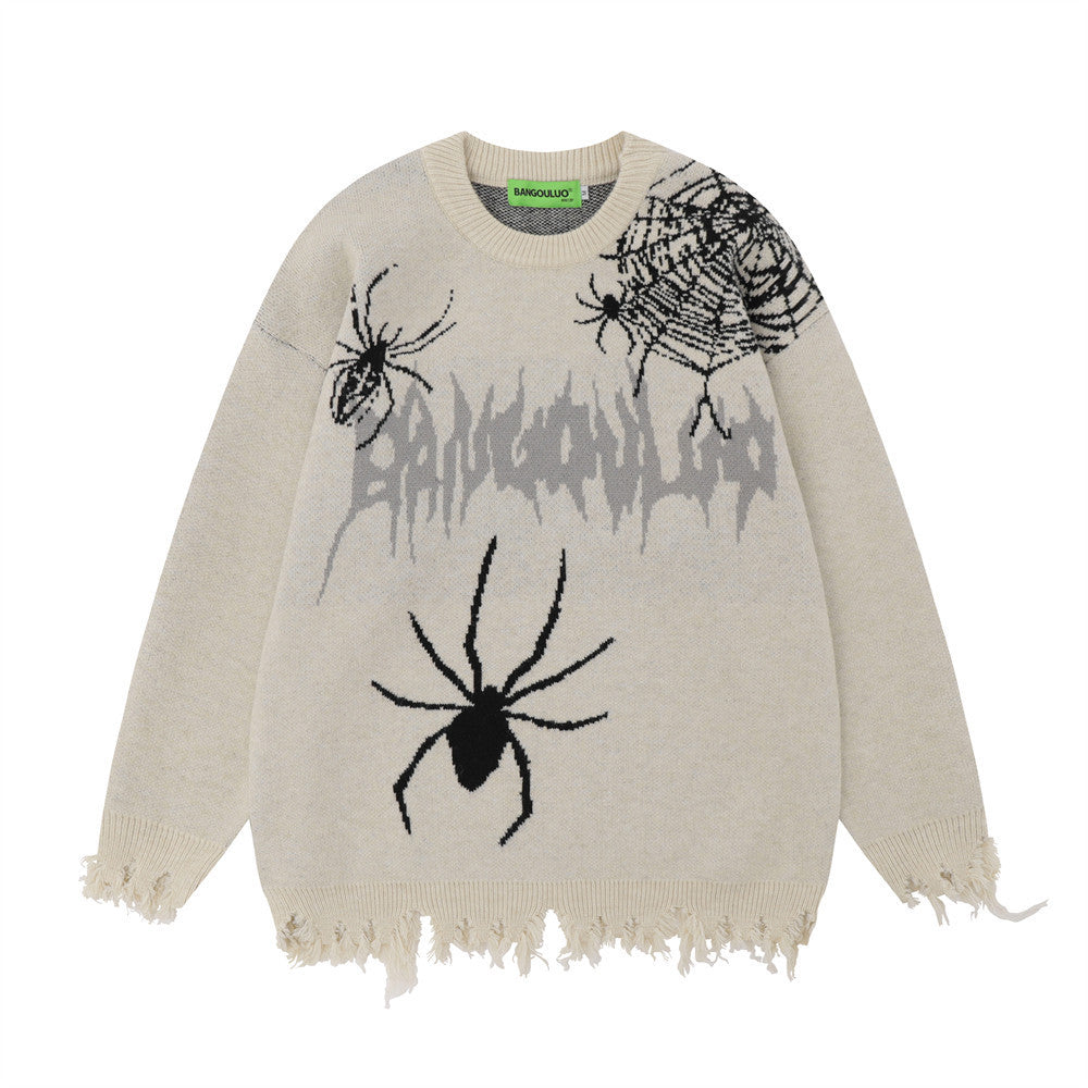 WEBMASTER VINTAGE SWEATER – MEN’S SPIDER WEB BROCADE DESIGN
