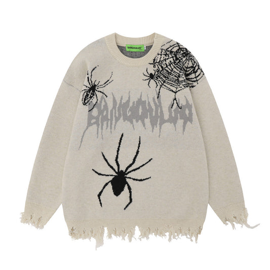 WEBMASTER VINTAGE SWEATER – MEN’S SPIDER WEB BROCADE DESIGN
