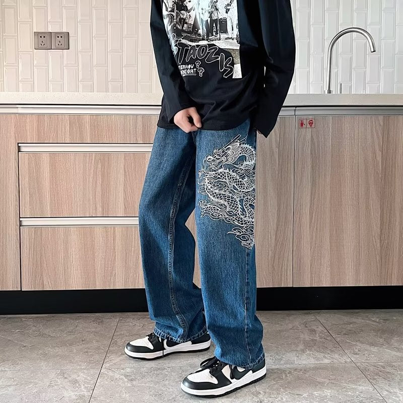 URBAN LEGACY JEANS – LOOSE EMBROIDERED DENIM FOR MEN