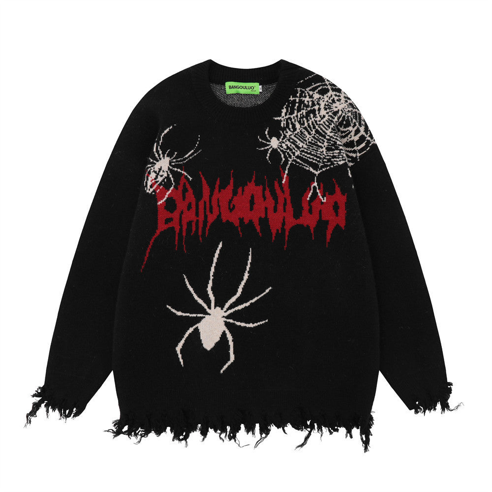 WEBMASTER VINTAGE SWEATER – MEN’S SPIDER WEB BROCADE DESIGN