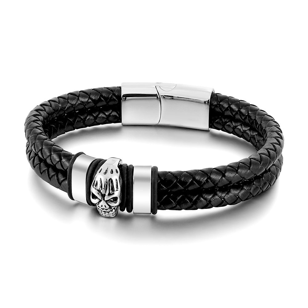 Stainless Steel Skull Bracelet Ornament Men's Niche Advanced Vintage Punk Style Bracelet